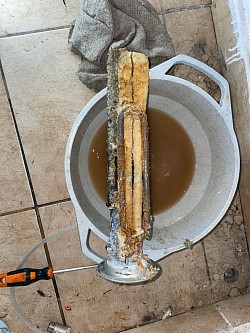 Conjunto Resistencia Termostato Splendid, con falta de Mantención, acumulación de Sarro, ánodo de sacrificio desgastado
